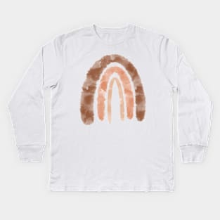 Burnt Orange Rainbow Kids Long Sleeve T-Shirt